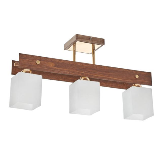 Стъклен полилей, кафяв+златен, elbulgaria, 3x40w, 1765/3 wg