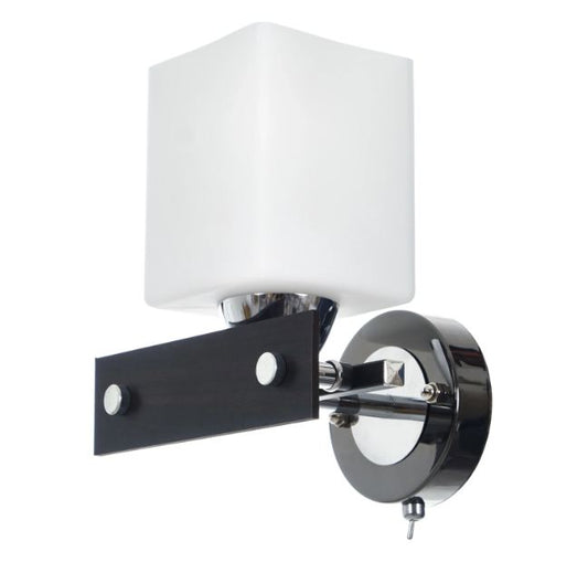 Стъклен аплик, венге+хром, 1x40w, 1765/1w bp