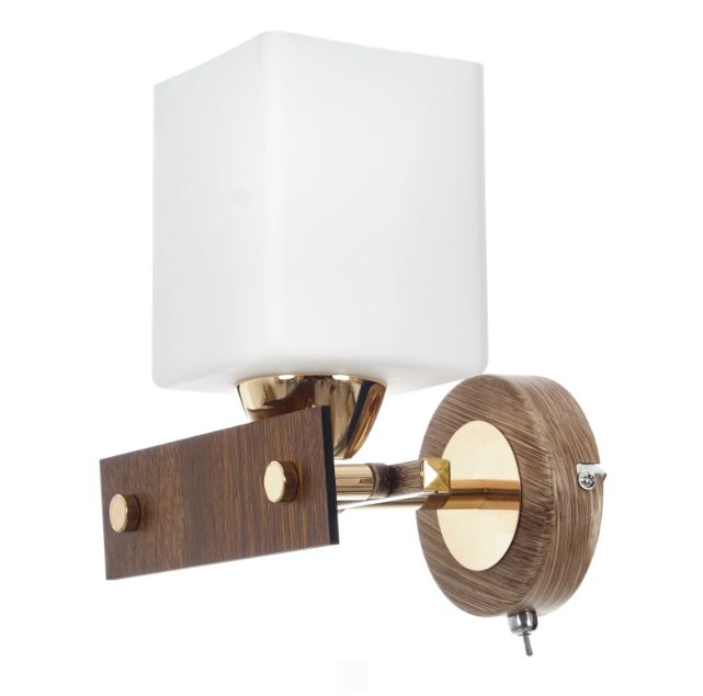 Стъклен аплик, кафяв+злато, 1x40w, 1765/1w wg