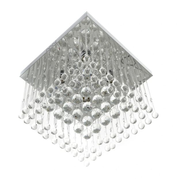 Кристален плафон, хром, 4x40w+led rgb, 2140/40 ch