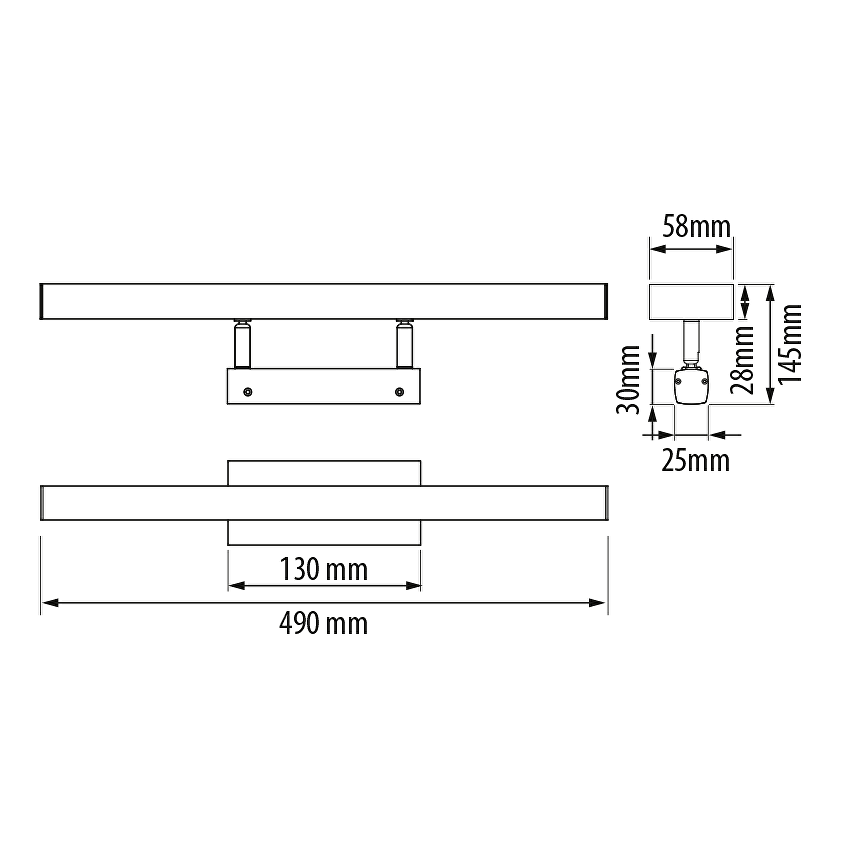 LED осветително тяло за баня, 14W, 2700K, 220-240V АC, хром, IP44 / LOTB1427