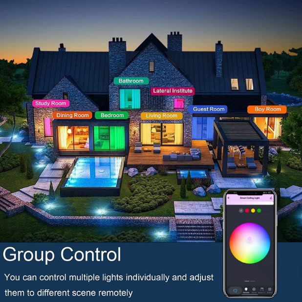 Плафон Smarty, бял, 2700k-4000k-6400k + RGB, led 24w, 2702w/24w