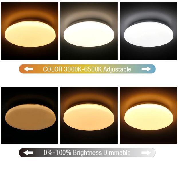 Плафон Smarty, бял, 2700k-4000k-6400k + RGB, led 24w, 2700/24w