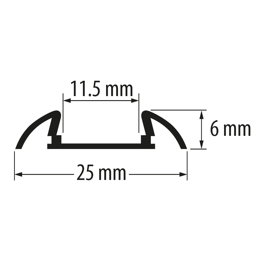 Алуминиев профил за LED лента за открит монтаж, тесен, 2м / APN215