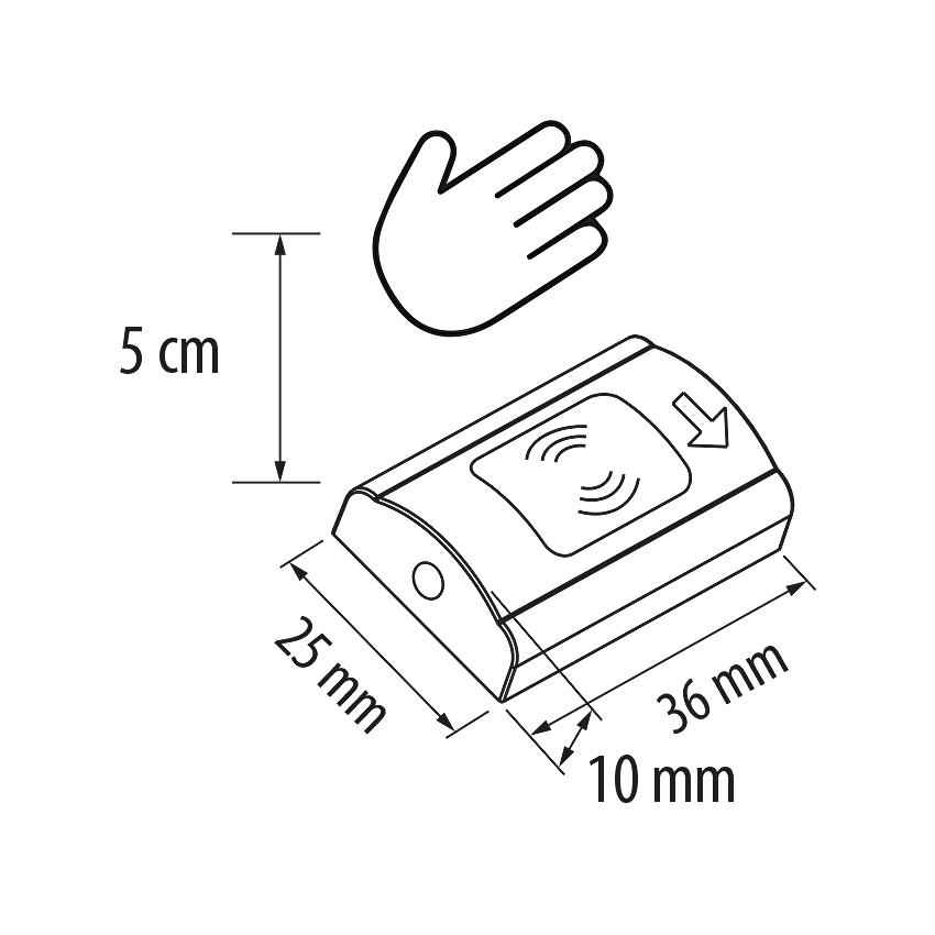 Димиращ ключ за близост 24W, 12V DC, 5 cm / DIS1224