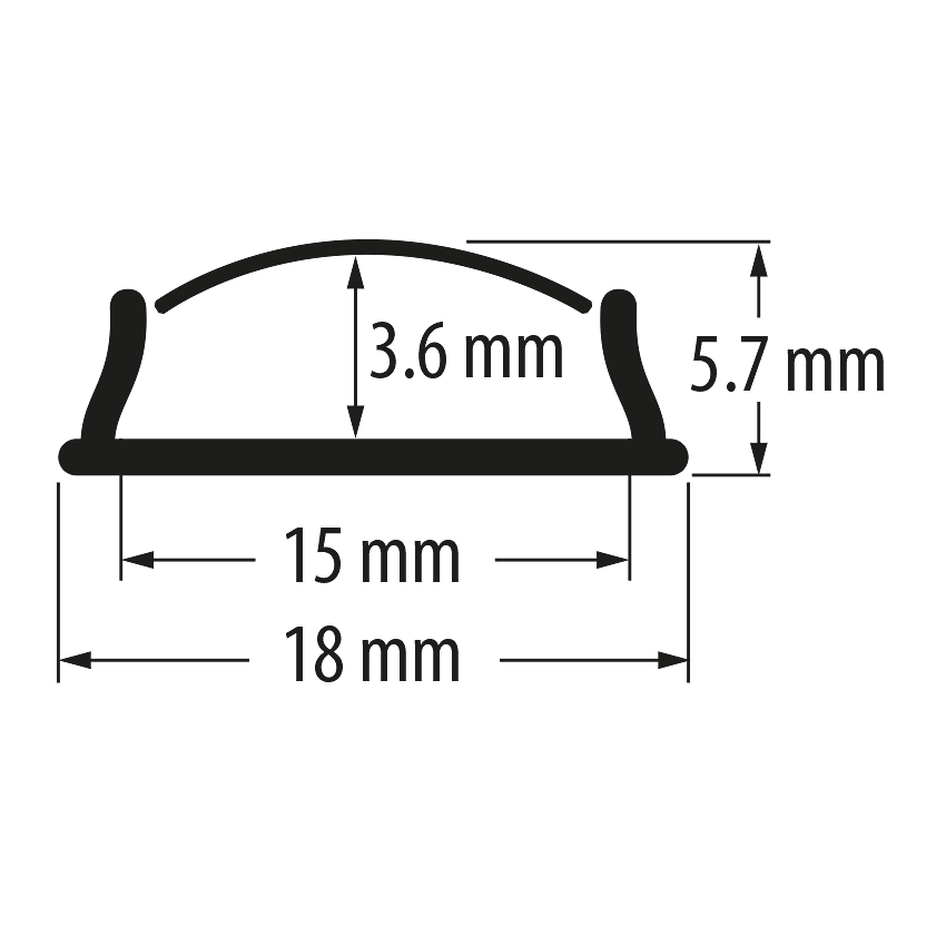 Алуминиев профил за LED лента, гъвкав, 2м / APN217