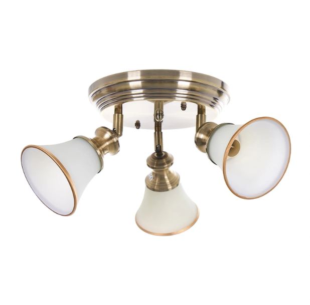 Стъклен спот, бронз, 3x40w, 1984/3r