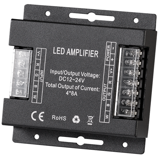 Усилвател за RGBW LED лента, 4x8A, 384W (12V), 12-24V DC / RGBWAMP32A