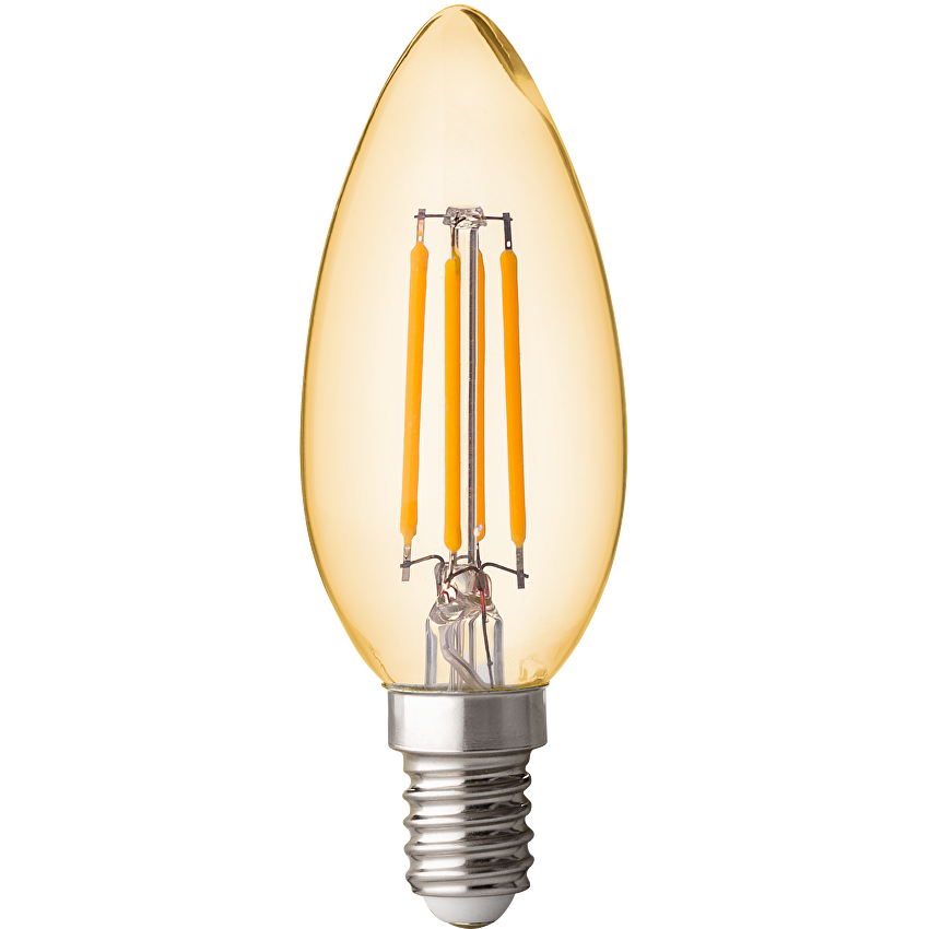 LED filament лампа конус, димираща, 4W, E14, 2500K, 220-240V AC, амбър/LFC41425D