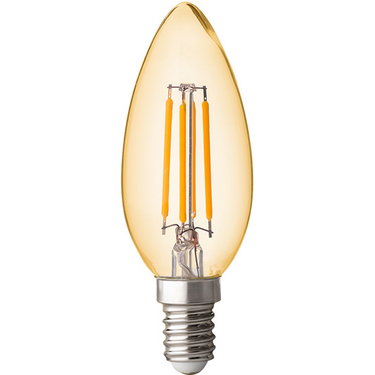 LED filament лампа конус, димираща, 4W, E14, 2500K, 220-240V AC, амбър/LFC41425D