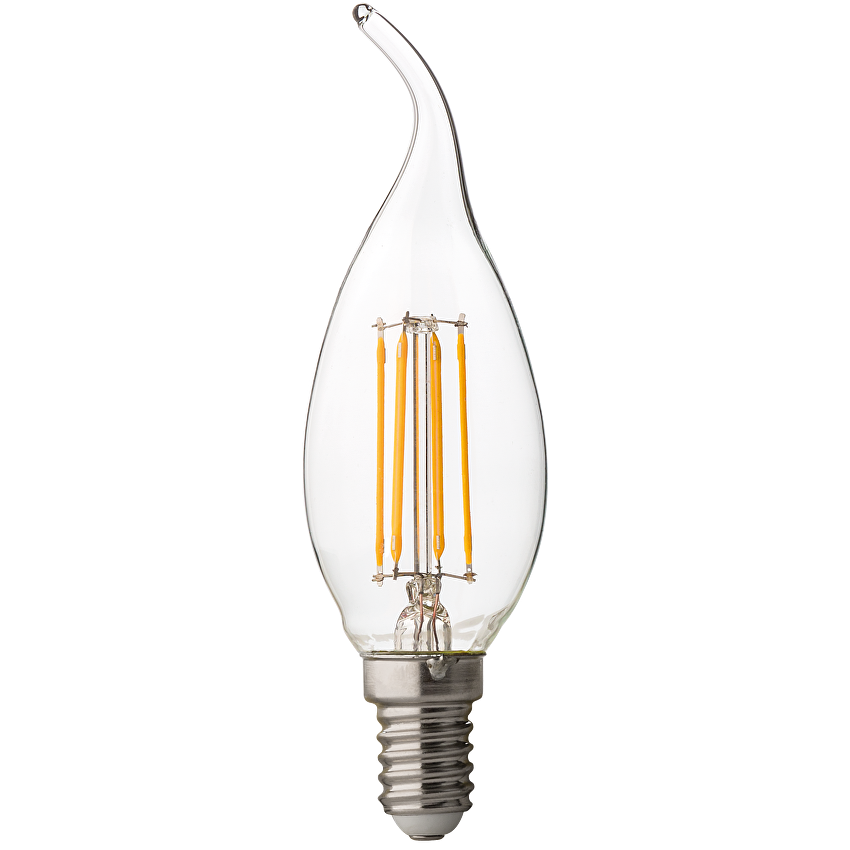 LED filament лампа пламък, димираща, 4W, E14, 4200K, 220-240V AC, неутрална светлина/LFF41442D