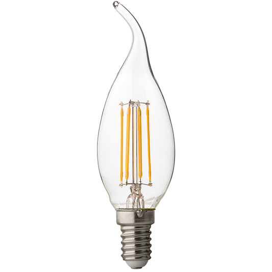 LED filament лампа пламък, димираща, 4W, E14, 4200K, 220-240V AC, неутрална светлина/LFF41442D