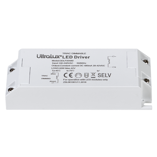 Димиращ TRIAC драйвер за LED осветление, 20W/480 mA DC / DDLP20480