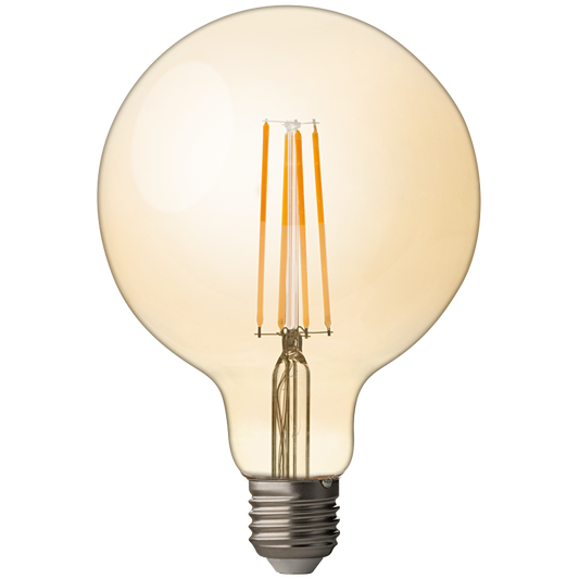 LED filament лампа топка, димираща, 4W, E27, 2500K, 220-240V AC, амбър/LFT42725D