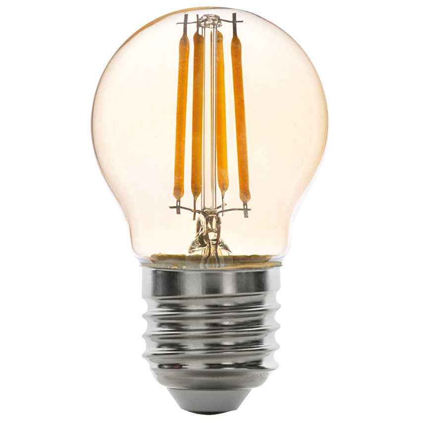 LED filament лампа топка, димираща, 4W, E27, 2500K, 220-240V AC, амбър/LFG42725D