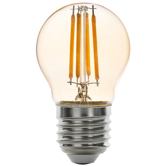 LED filament лампа топка, димираща, 4W, E27, 2500K, 220-240V AC, амбър/LFG42725D