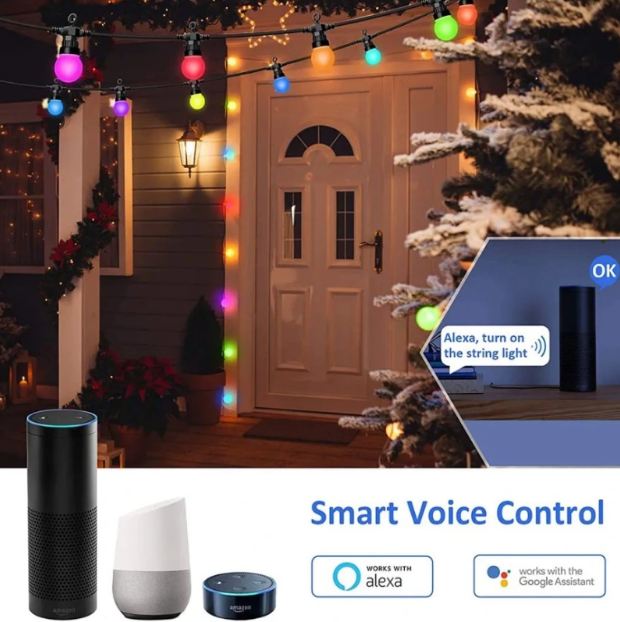 Светещ гирлянд Smarty, черен, 2700k-4000k-6400k + RGB, led 8w, 2713