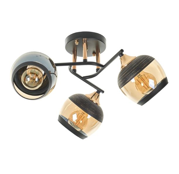 Полилей Mina, черен, 3xe27, 2605/3