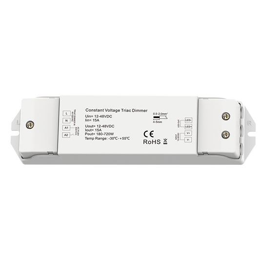 Контролер с TRIAC и PUSH управление 180-720W, 15A, 12-48V DC / SDTD4815
