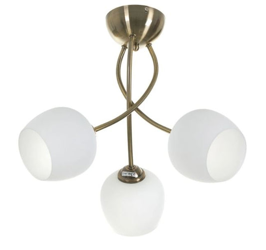 Стъклен полилей, бронз, 3x40w, 1961/3 ab