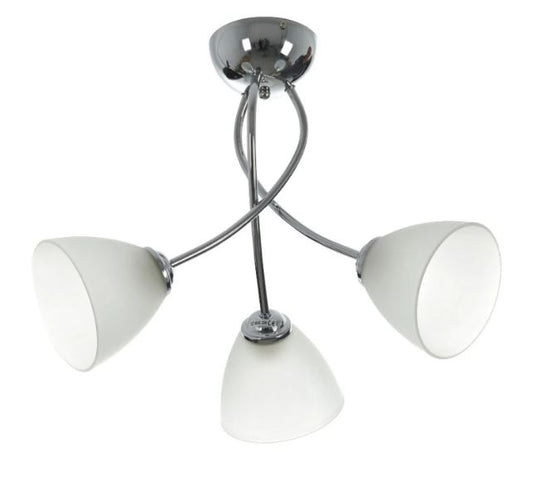 Стъклен полилей, хром, 3x40w, 1961/3 ch