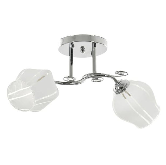 Стъклен полилей, хром, 2x40w, 1962/2 ch