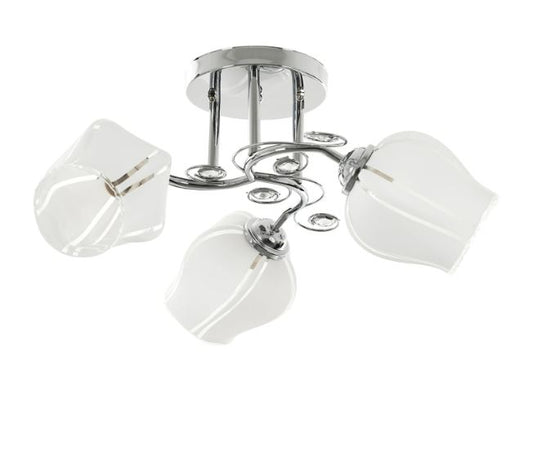 Стъклен полилей, хром, 3x40w, 1962/3 ch