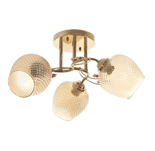 Стъклен полилей, златен, 3x40w, 1971/3