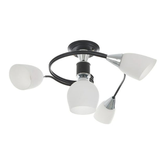 Стъклен полилей, черен, 4x40w, 2003/4 bk