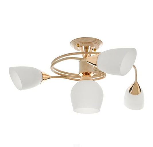 Стъклен полилей, бяло злато, 4x40w, 2003/4 yg