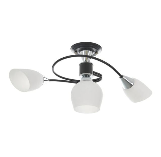 Стъклен полилей, черен, 3x40w, 2003/3 bk