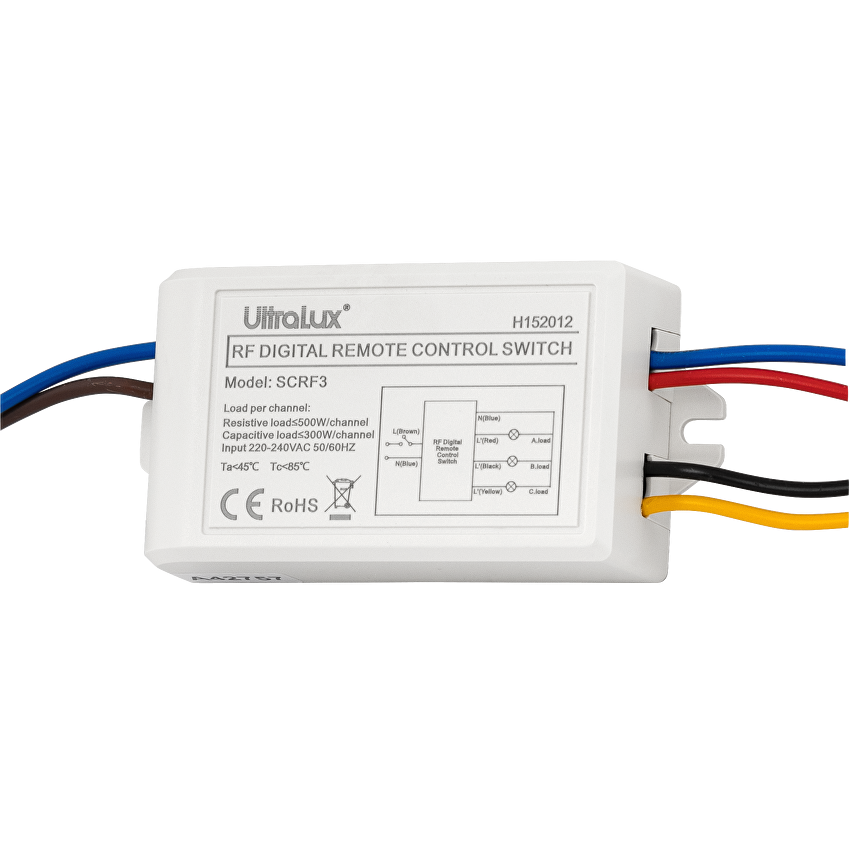 Триканален ключ с RF дистанционно управление 220V AC / SCRF3