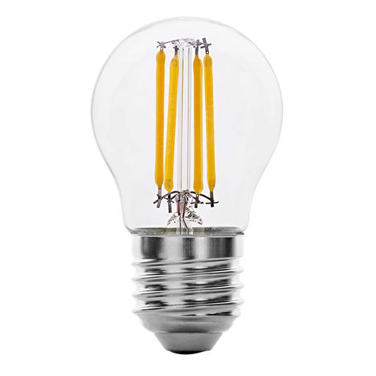 LED filament лампа топка, димираща, 4W, E27, 2700K, 220-240V AC, топла светлина/LFG42727D