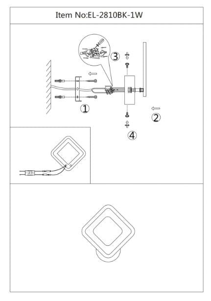 Аплик Cole, черен, led 34w, 3000-6000k, 2810BK/1W