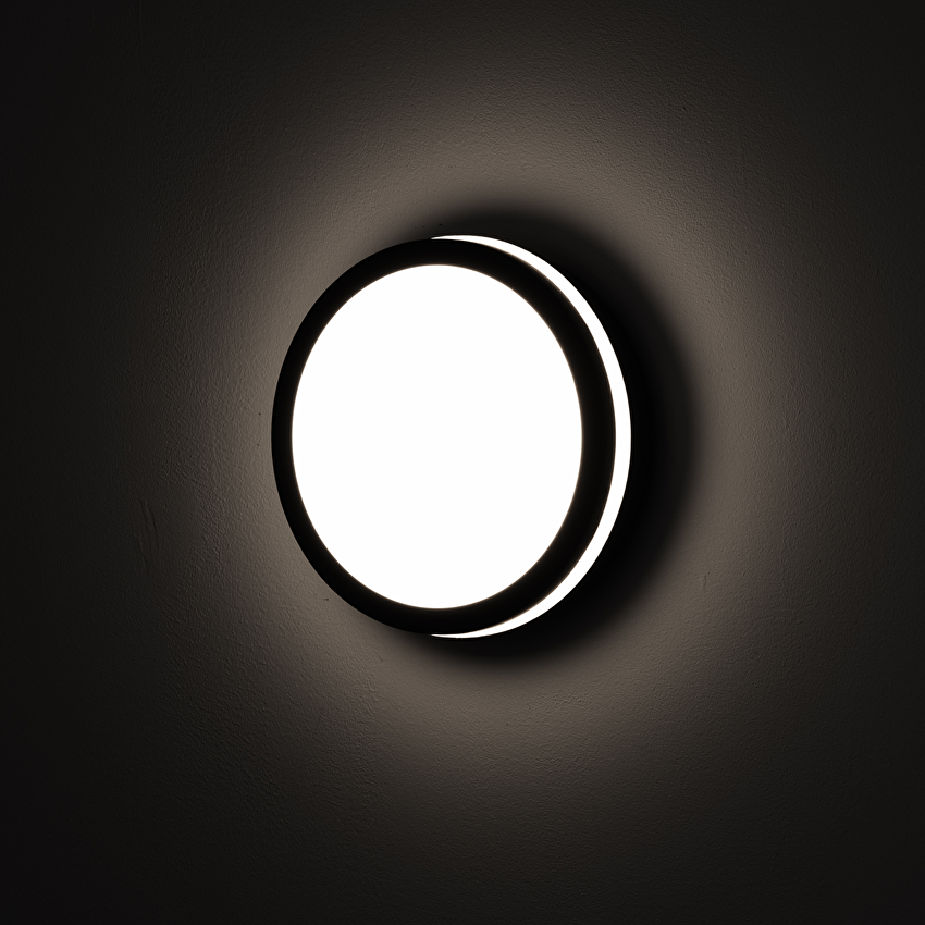 LED влагозащитена плафониера с микровълнов сензор за движение, черна, 18W, 3000K/4000K/6500K, 220V-240V AC, IP54 / LPSB18CCT