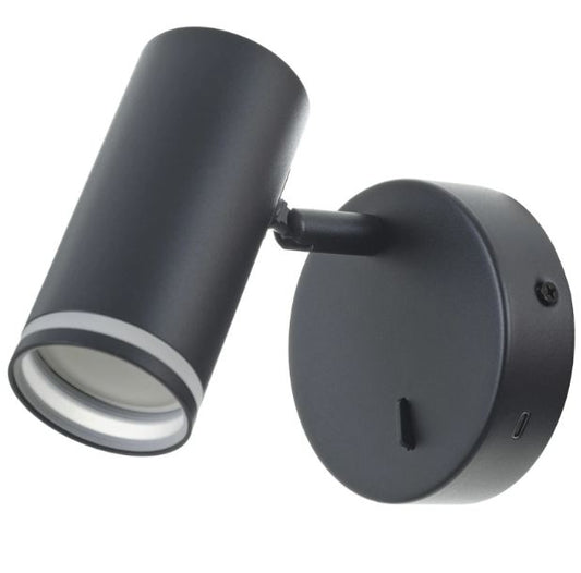 Спот Berlin, черен, 1xGU10+usb C, 3064 sbk