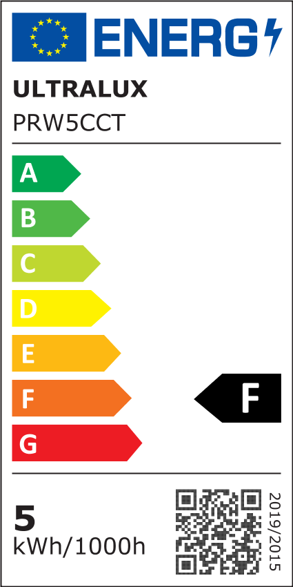 LED панел за вграждане, кръг, влагозащитен 5W, 3000K/4000K/6500K, 220-240V AC, IP54 / PRW5CCT