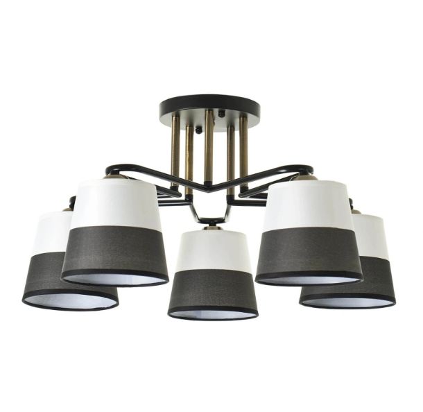 Полилей norte, черен, 5xe27, 2498/5