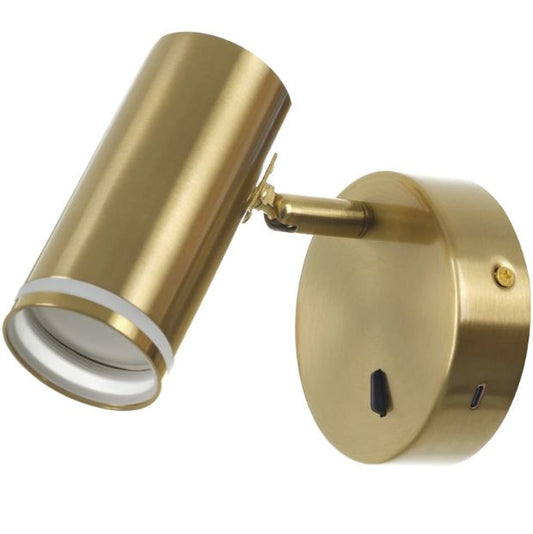 Спот Berlin, мат злато, 1xGU10+usb C, 3064 br