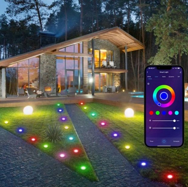 Градински спотчета Smarty, черен,, 2700k-4000k-6400k + RGB, led 4w, 2708a