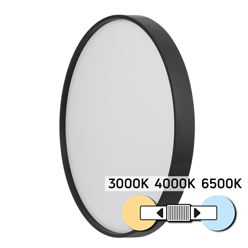 LED CCT плафониера, черна, 18W, 3000K/4000K/6500К, 220-240V AC, кръг, IP20 / SPL1B18CCTB