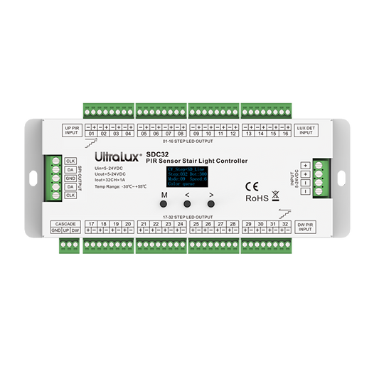 Контролер за стълбищно осветление 5-24V DC, 32 стъпала, 1 А/стъпало, 960 пиксела /SDC32