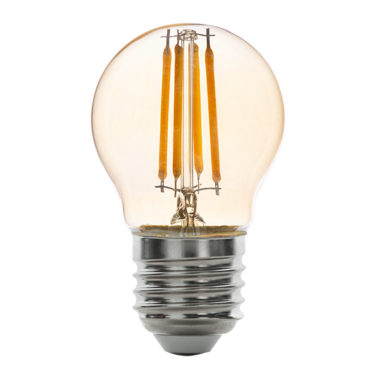 LED filament лампа топка, димираща, 4W, E27, 1800K, 220-240V AC, амбър/LFG42718D