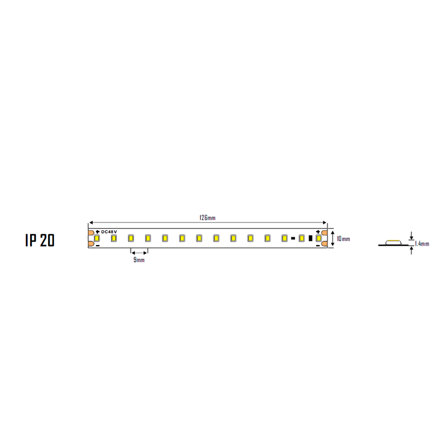 Професионална LED лентa със стабилизатор на ток 7.5W/m,4200K,48V DC,112 LEDs/m,SMD2835,10m,IP20/ PS28112N