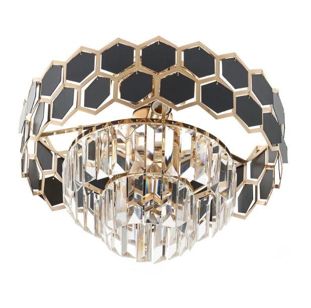 Плафон Pellegrino, черен+злато, 5xe14, 2462/5 FG/BK