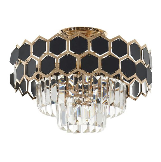 Плафон Pellegrino, черен+злато, 5xe14, 2462/5 FG/BK