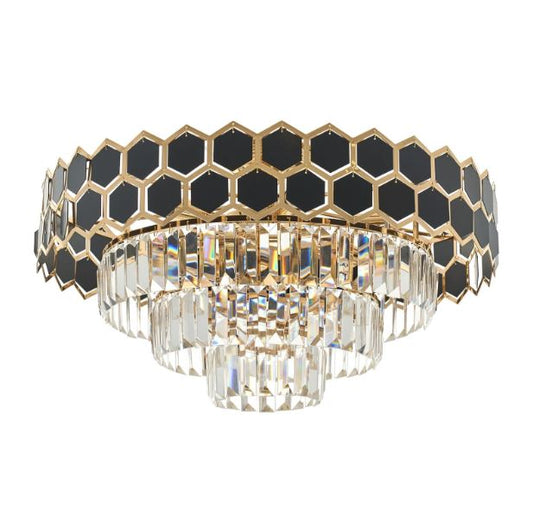 Плафон Pellegrino, черен+злато, 9xe14, 2462/9 FG/BK