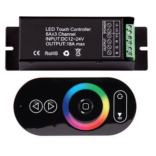RF TOUCH контролер за RGB светодиодно осветление 12-24 V DC, 3x6A / RGBRFC5T