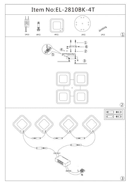 Плафон Cole със смарт управление, черен, led 136w, 3000-6000k, 2810BK/4T