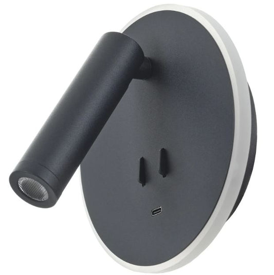 Спот La Rochelle с usb C, черен, led 11w, 3000k+4000к, 3066 sbk